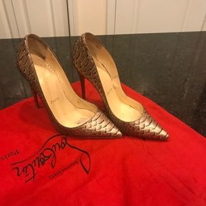 Authentic Christian Louboutin Gold Python
